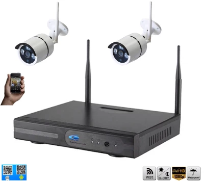 Kit vidéo surveillance 2 caméras 2 megapixels sans fil WIFI