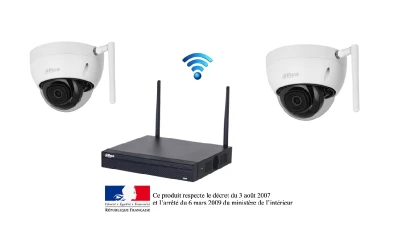 Kit vidéo surveillance conforme ERP magasin sans fil wifi